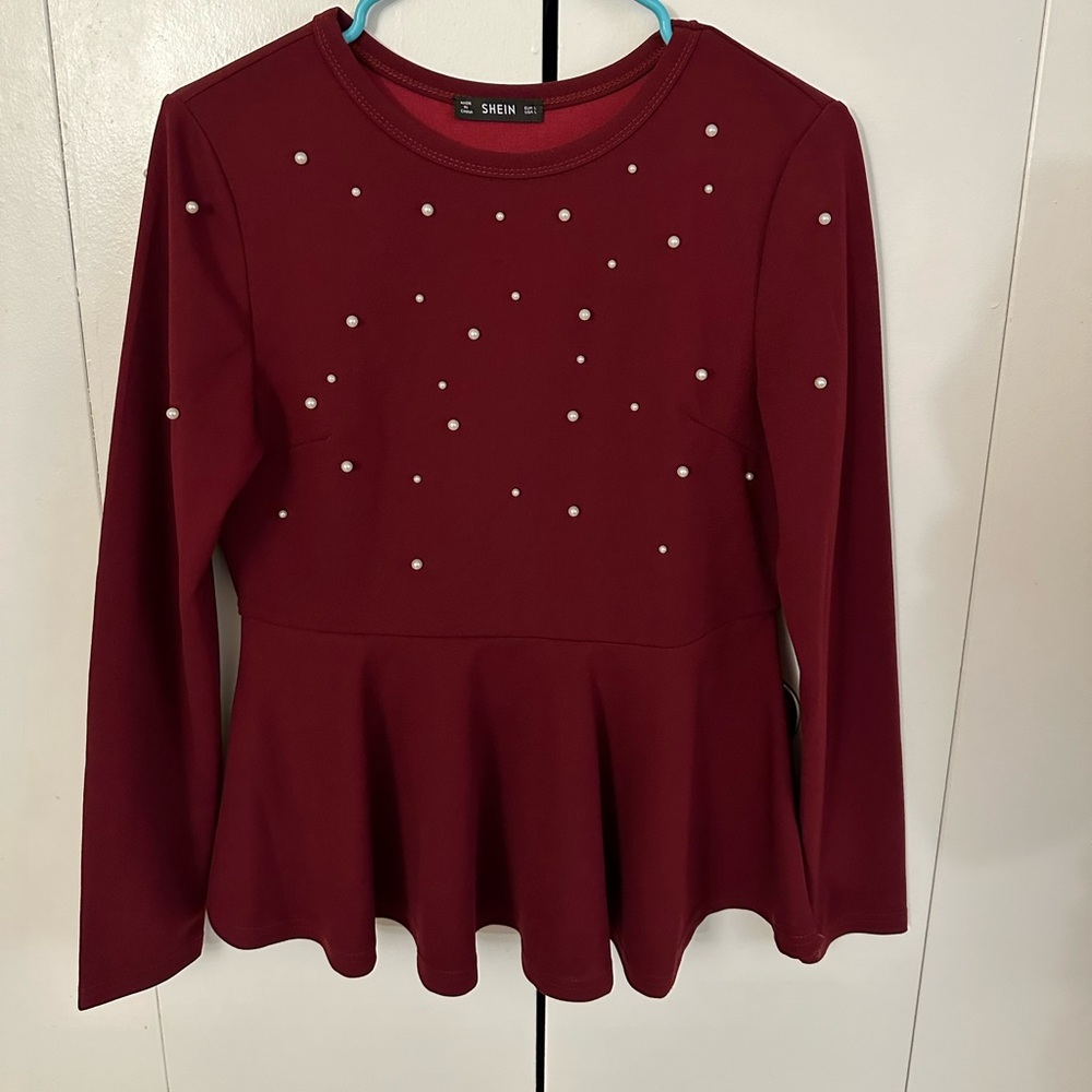 Peplum Beaded Blouse